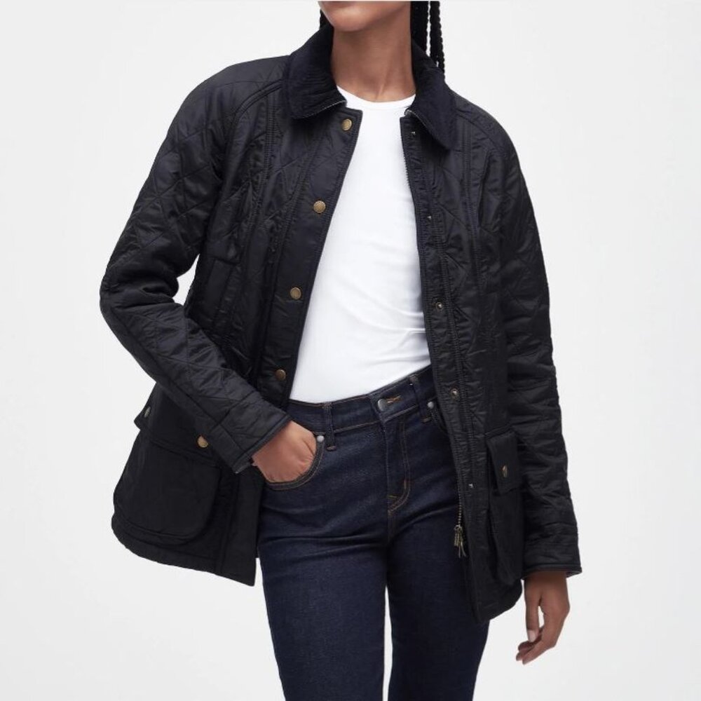 Women's Barbour Beadnell Polarquilt Jacket Black US 6